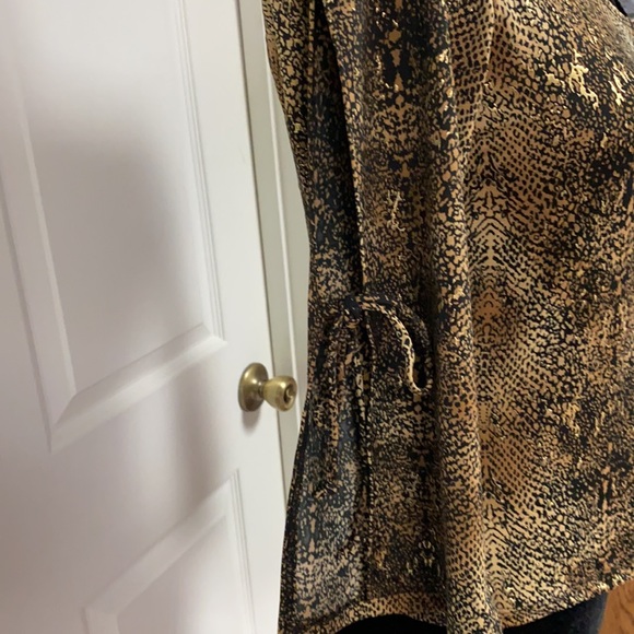 Poetry clothing snakeskin pattern blouse with open sleeves - Size Small - Picture 8 of 11